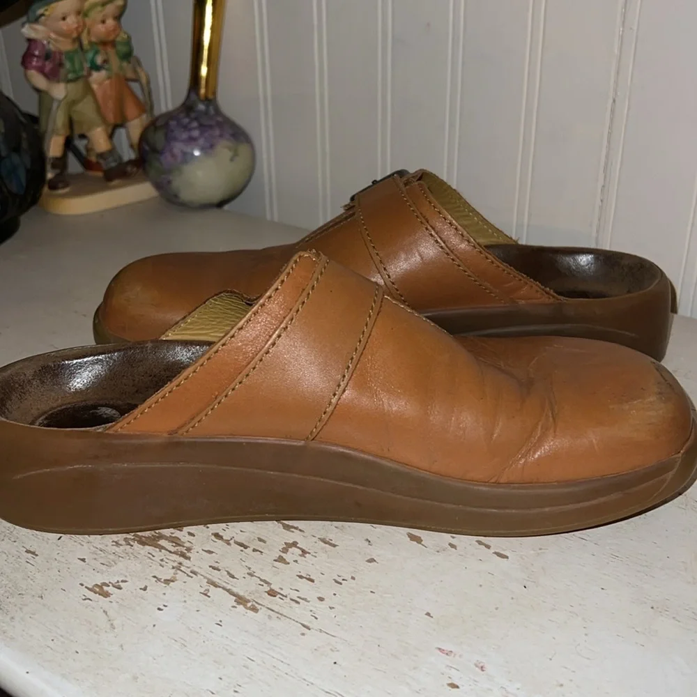 Birkenstock Tatami Brown Leather Clogs mules size 9 - Picture 6 of 7